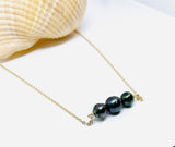 Horizontal Triple Tahitian Pearl Necklace